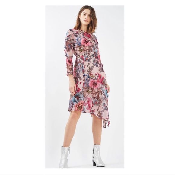 Topshop Dresses & Skirts - Top Shop Floral Print Midi Dress